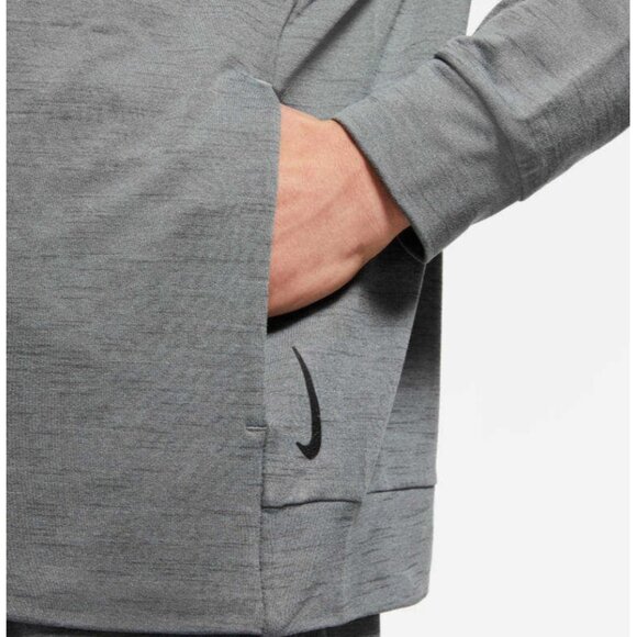 Nike Yoga Full Zip Hoodie Jacket Mens L Static Gray Dri-fit Lightweight Lounge - Picture 3 of 10